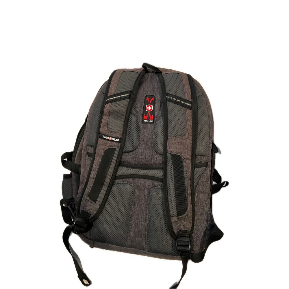 Swiss Gear 3760 Laptop Backpack Gray Black Red 28L - Picture 2 of 5
